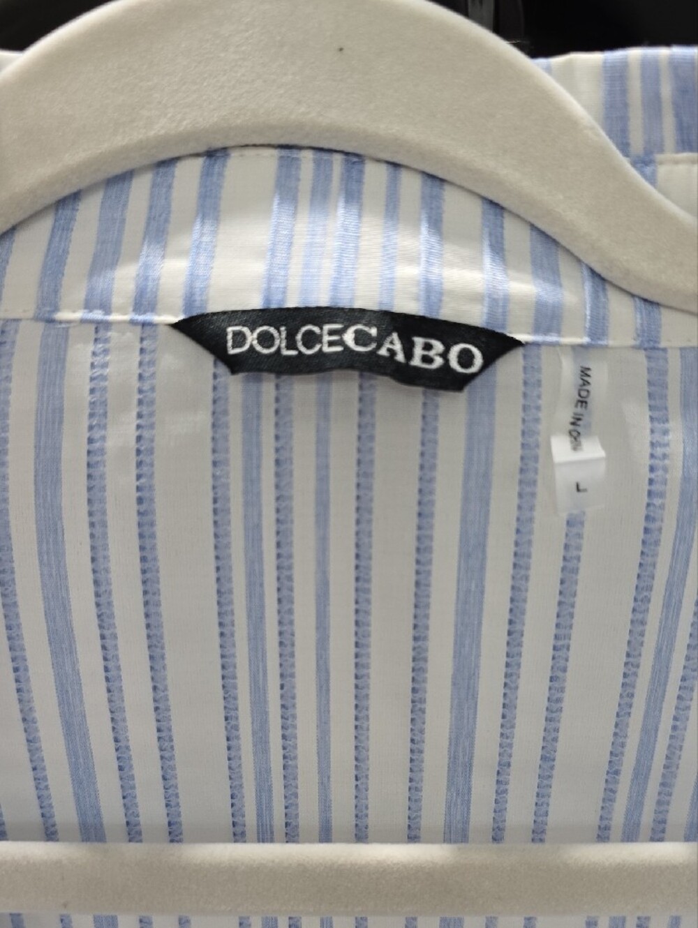 Dolce Cabo Light Blue and White Striped Shirt - Picture 3 of 9